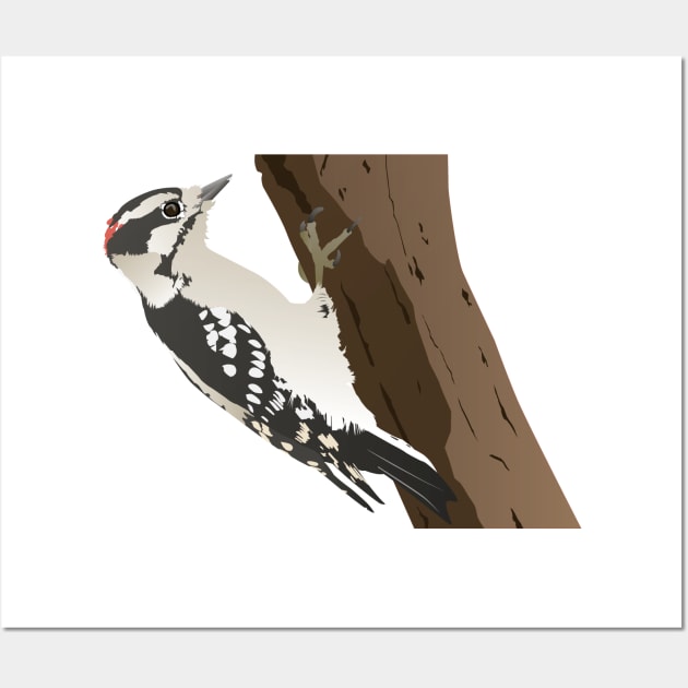 Downy Woodpecker Bird Wall Art by NorseTech